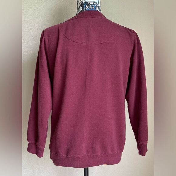 Burgundy Def Leppard tiger sweatshirt. - Picture 4 of 5